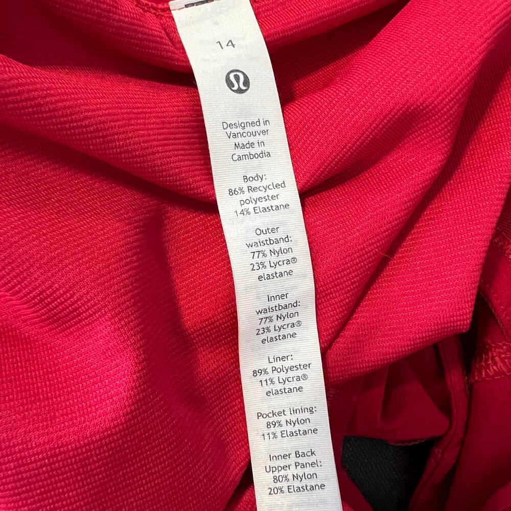Lululemon Speed Up Shorts High-Rise Lined 2.5" Dark Red Women's Size 14 Running - Picture 10 of 10